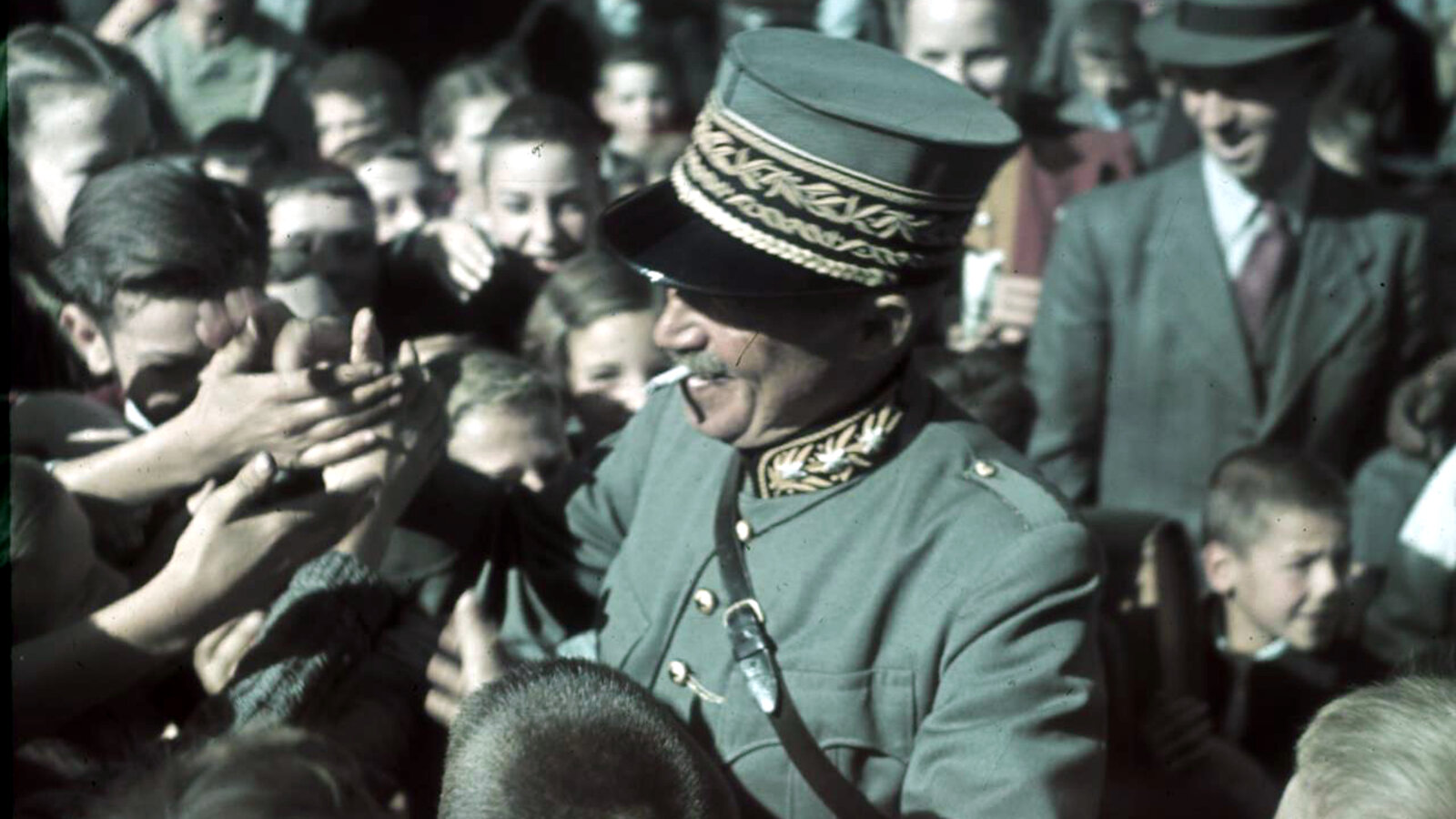 General Henri Guisan visiting Liestal, Basel-Landschaft, on 1 September 1939 - the day Germany invaded Poland and Switzerland began full mobilization