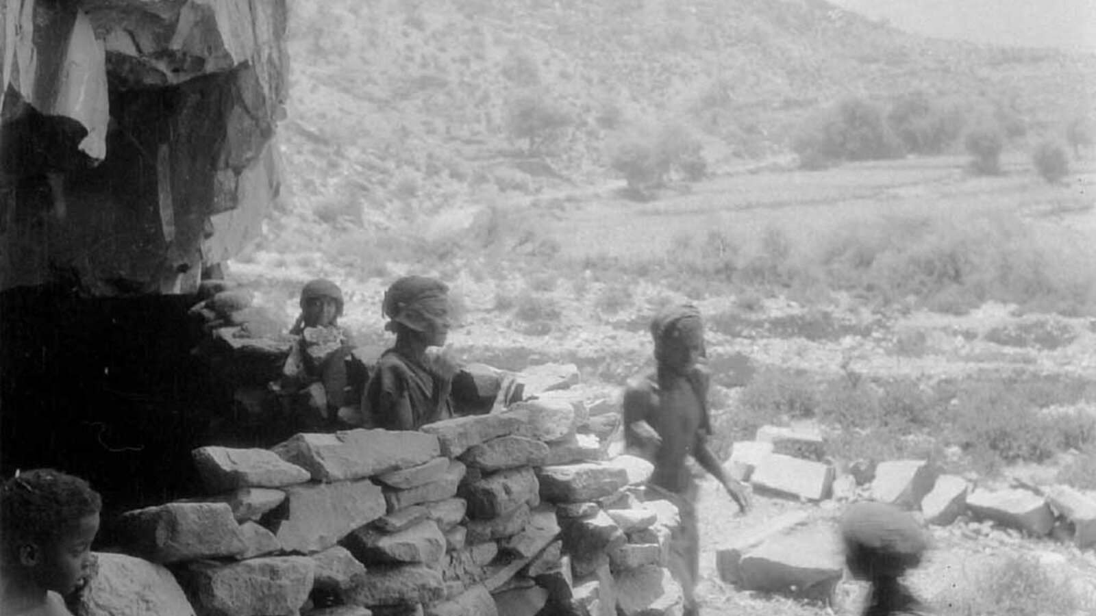 The Al-Akhdam cave dwellings in Sanaa, Yemen, photographed in 1942 - the urban landscape of the Mutawakkilite Kingdom under Imam Yahya during its WWII isolationist neutrality
