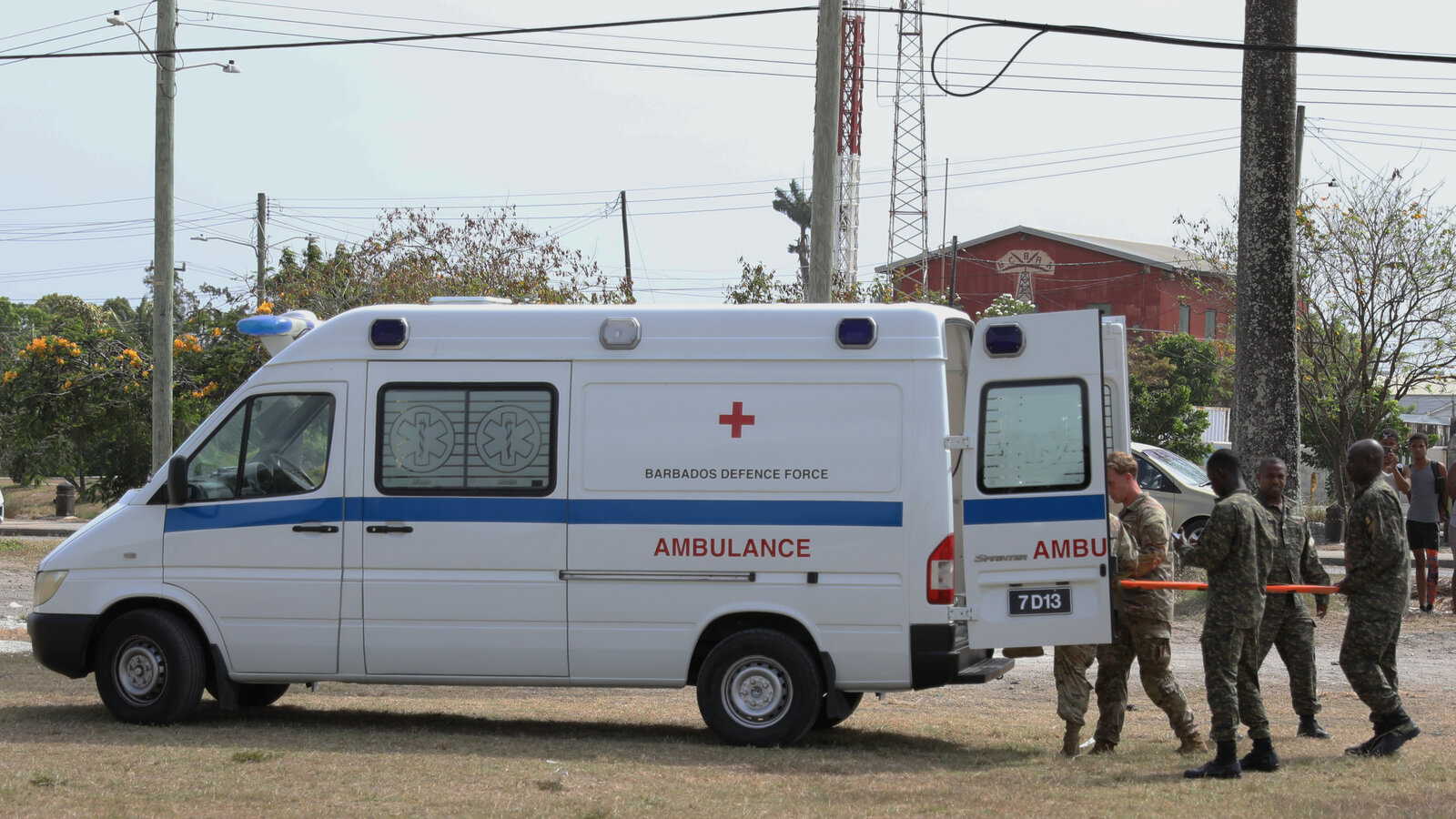 U.S. Army and Barbados Defense Force conduct casualty evacuation training in Bridgetown during TRADEWINDS 24, May 2024