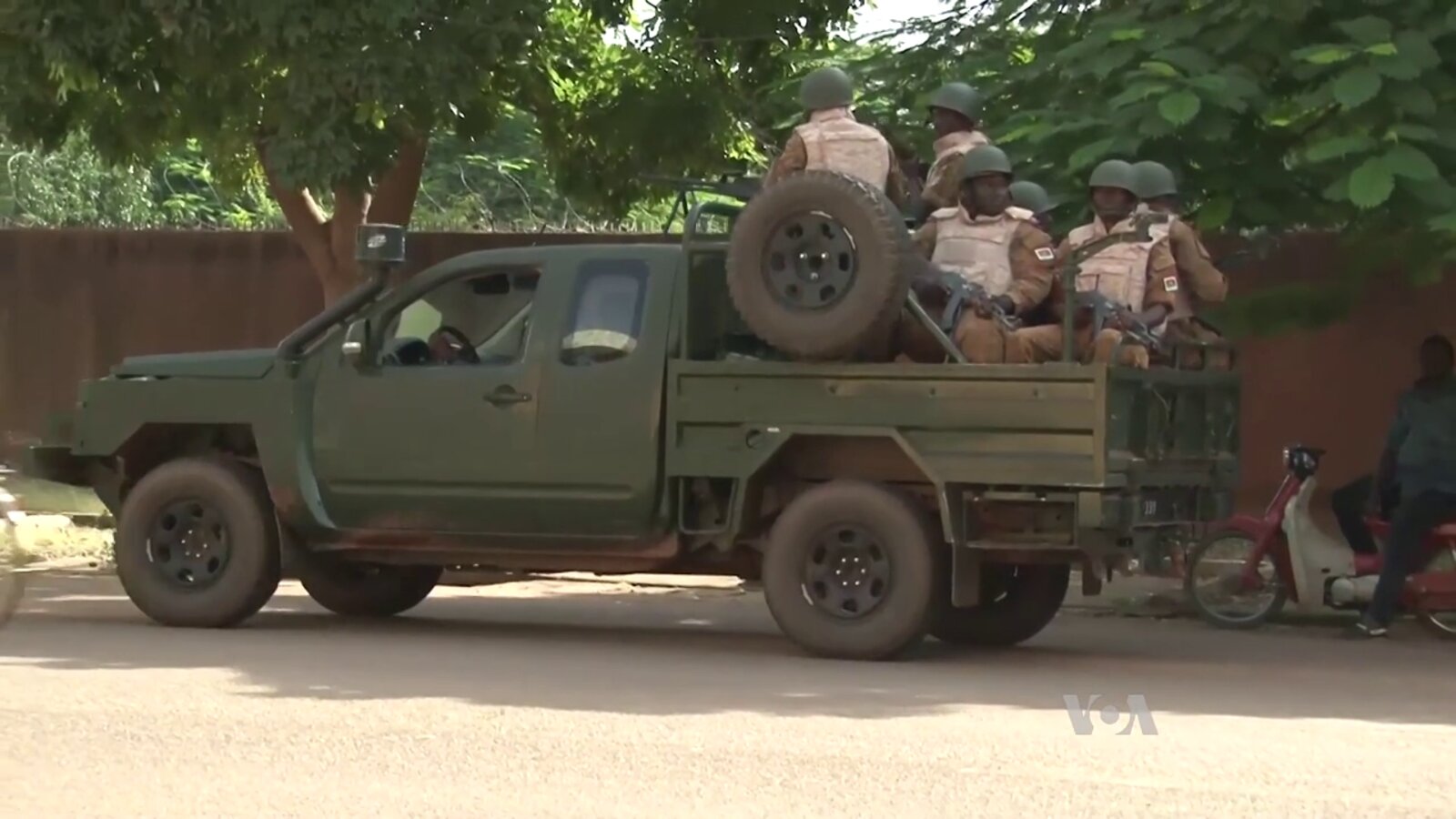 A loyalist Burkina Faso army pick-up truck in Ouagadougou after the 2015 coup attempt, October 2015