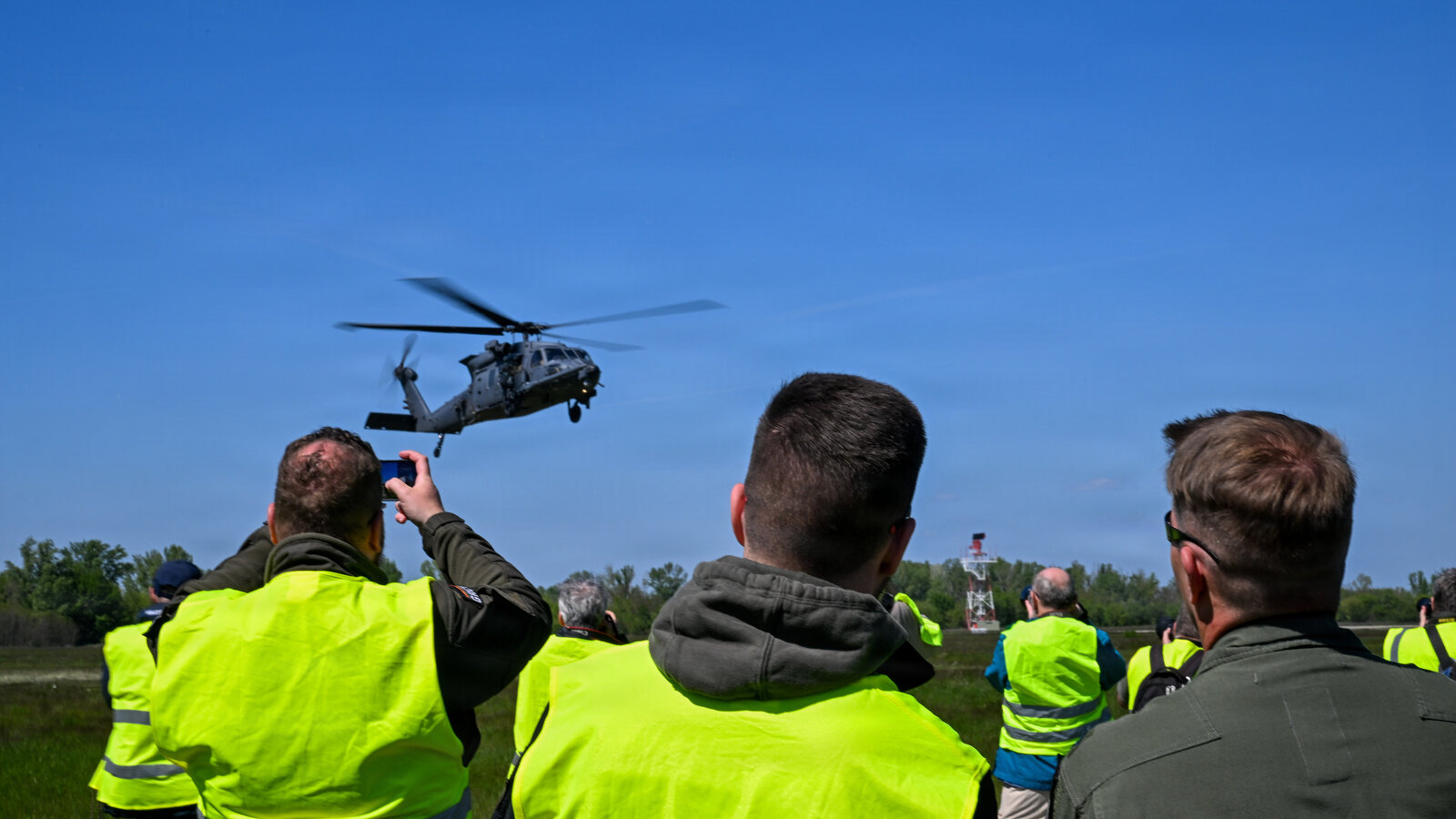 Hungarian Defence Forces personnel conducting joint personnel-recovery exercise operations with the US Air Force 56th Rescue Squadron at Pápa Air Base, Hungary, April 2026