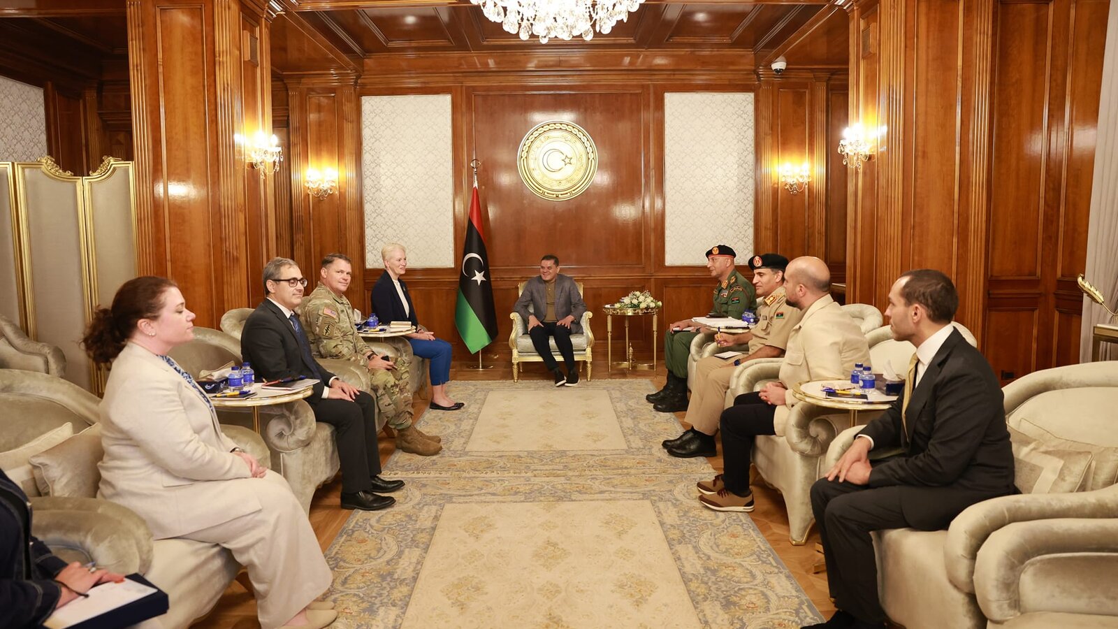 U.S. Assistant Secretary of Defense Celeste Wallander and AFRICOM Deputy Commander Lt. Gen. John Brennan meet GNU Prime Minister Abdulhamid Dabaiba and Chief of General Staff Mohamed al-Haddad, September 2024