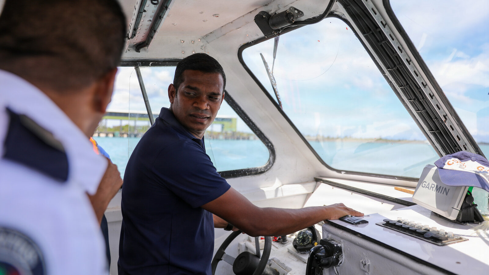 Mauritius National Coast Guard provides coxswain instruction aboard a Fast Rescue Boat during Cutlass Express 2026, Port Louis, February 2026