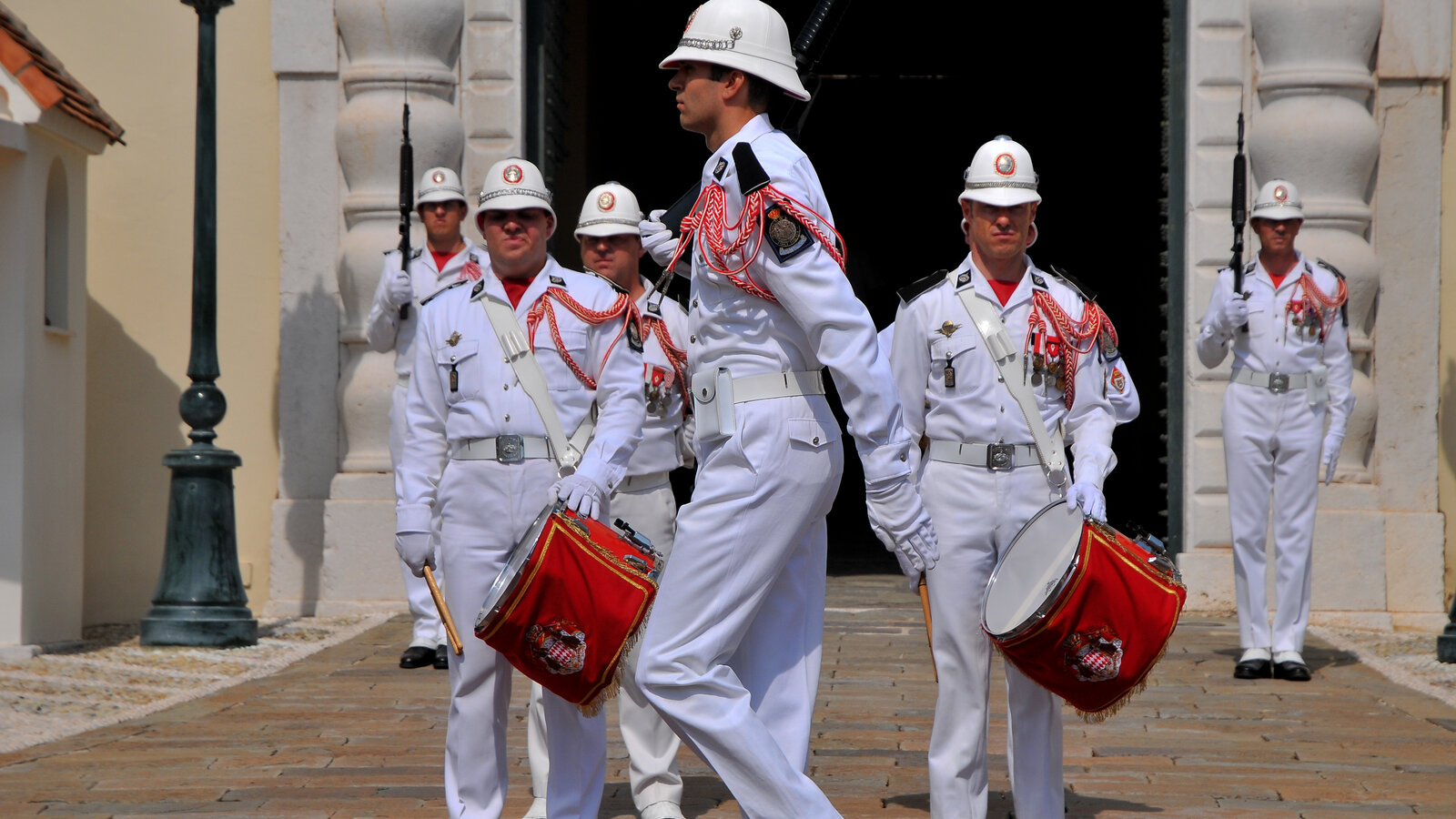 Compagnie des Carabiniers du Prince at the Changing of the Guard ceremony at the Prince's Palace, Monaco, August 2009