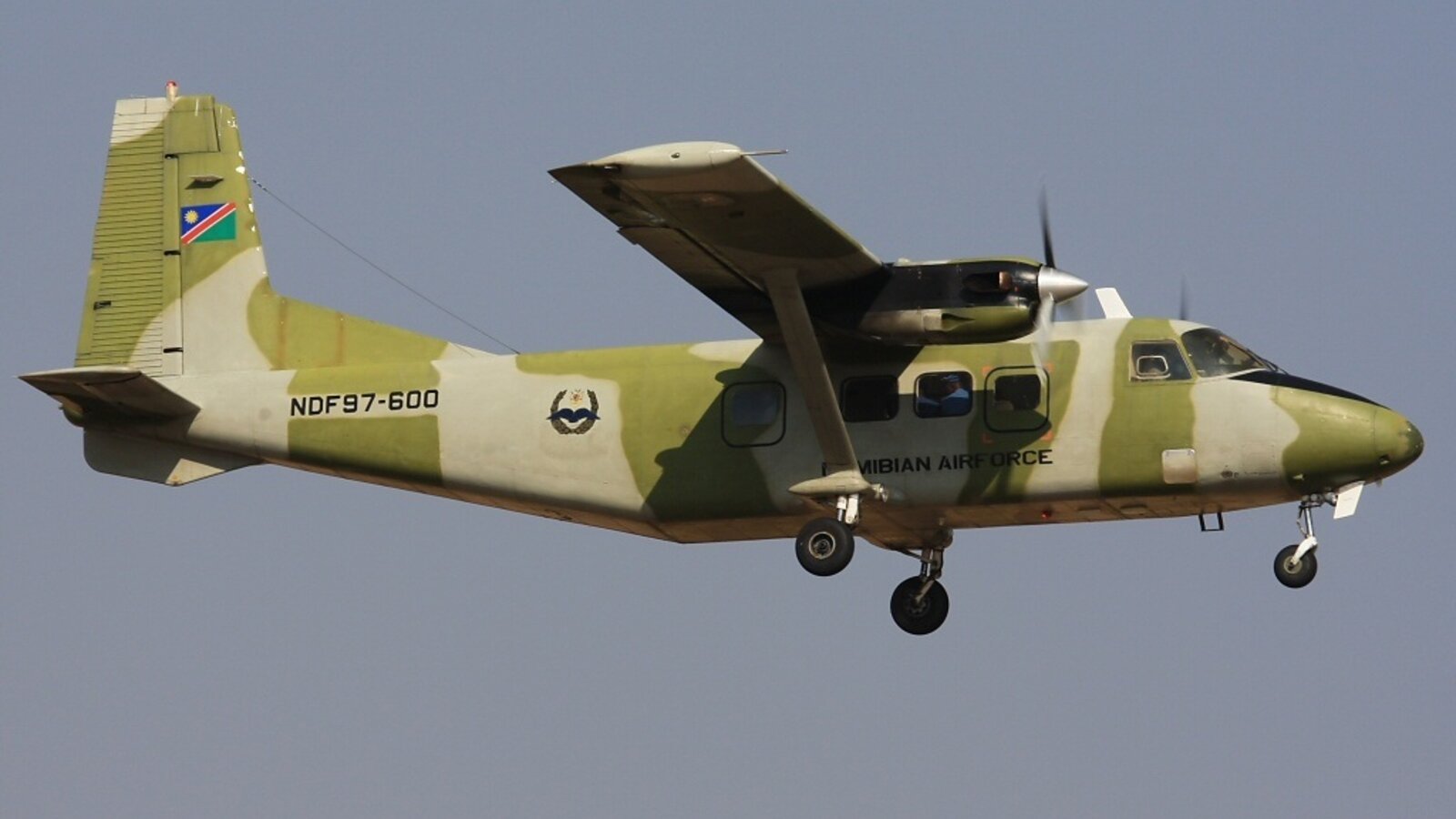 Namibian Air Force Harbin Y-12 utility transport aircraft (NDF97-600) at Eros Airport, Windhoek, August 2008